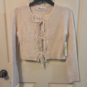 No Boundaries Cream Ribbed Sweater